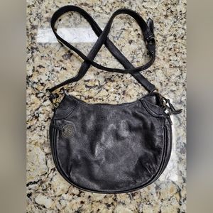 Wanderers Travel Co black leather crossbody purse